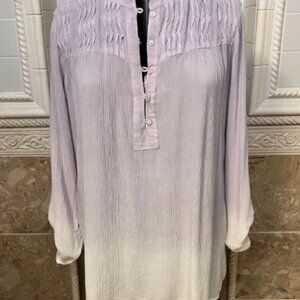Bandolino. Sz XL. Lavender Fading to White at Hem. Tunic. Gauze. Pleated. B97